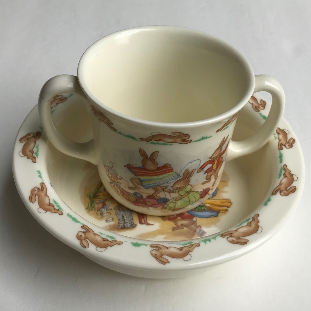 Vintage Royal Doulton Bunnykins Cup and Bowl